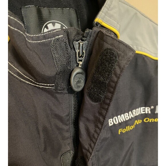 Bombardier ATV Riding Follow No One Jacket Sz L Fleece Lined RPM BRP Black Gray - Picture 6 of 11